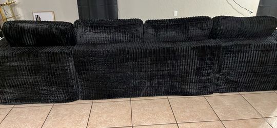 6 seater u shape boneless couch