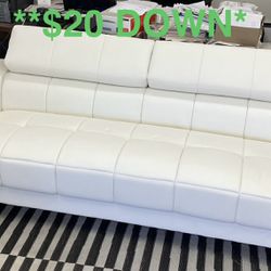 Modern Leather Sofa with Adjustable Backrests (Finance and Delivery)