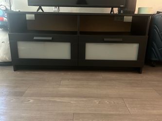 Dark Brown TV Stand with Drawers