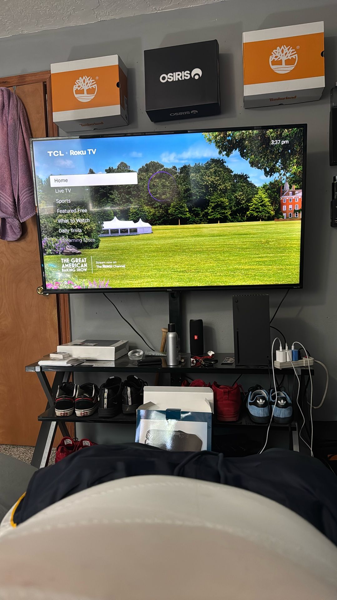 55’ TCL Roku TV With 3 Layer Tv Stand, Tv Attaches To The Tv Stand.
