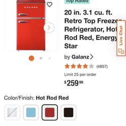 Galanz Retro Mini Fridge w/ Freezer