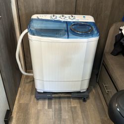 Twin Tub Clothes Washing Machine 18lbs washer 10lbs spinner Combo, Quiet with Drain Pump, Semi- Automatic Control