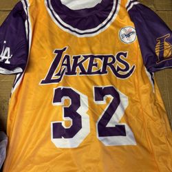 Lakers & Dodgers Magic Johnson Jersey Shirt