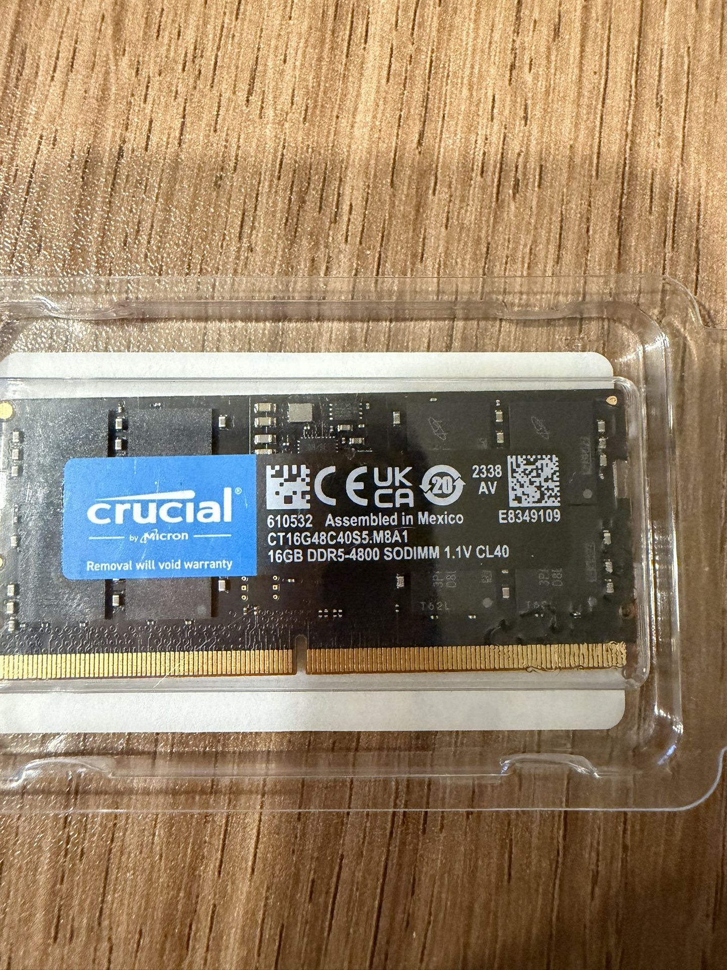 Crucial 16GB DDR5 SODIMM 4800