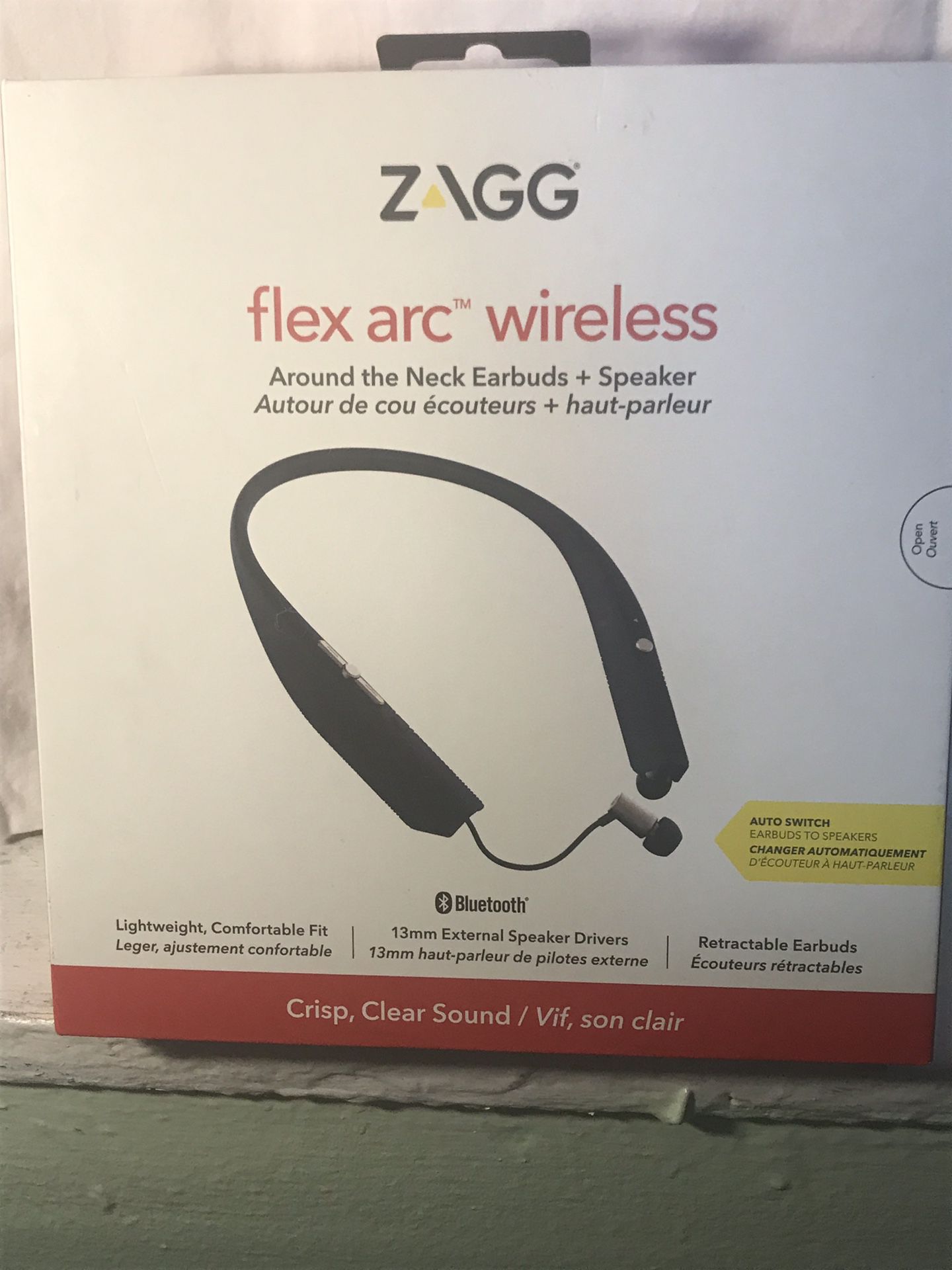 Zagg flex arc wireless around the neck earbuds + Speaker