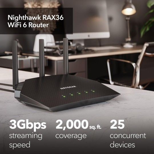 Netgear 4-Stream Dual Band AX1800 WiFi 6 Router - (RAX10)