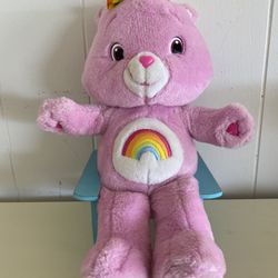 2007~13”~Pink~Cheer Bear Care Bears~Interactive Talking Singing Plush Works Good