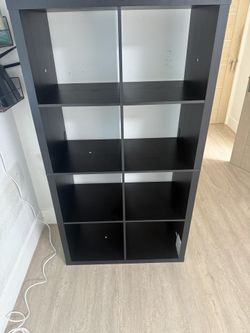 Black Wood Open Room Storage Dresser 