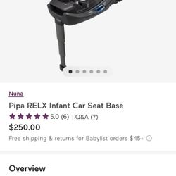 Nuna Pipa RELX Infant Car Seat Base (New In Box)