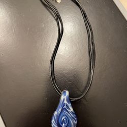 STERLING SILVER 925 NECKLACE VINTAGE MURANO GLASS PENDANT 