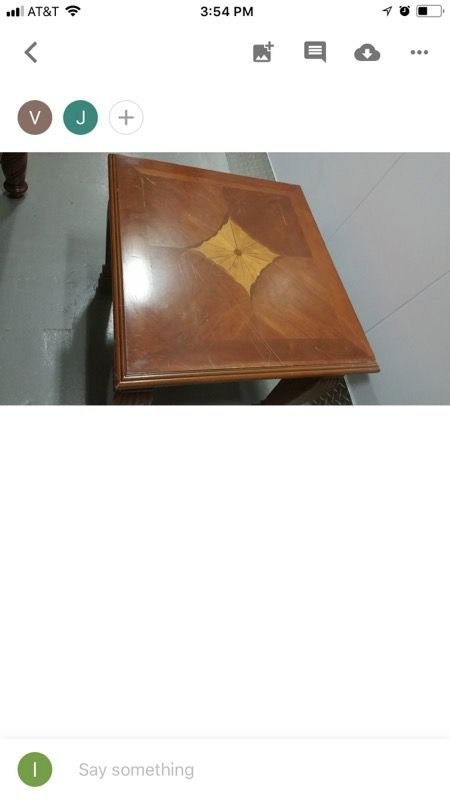 Antique solid wood end table