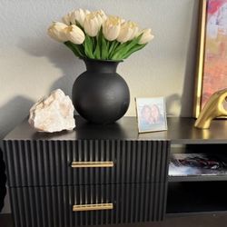47th & Main Black Pot Afloral Tulips Real Touch 