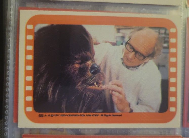 1977 Topps Star Wars #55 A Touchup For Chewbacca Sticker card