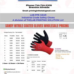 SANDY NITRILE COATED GLOVES WHOLESALE PRICING