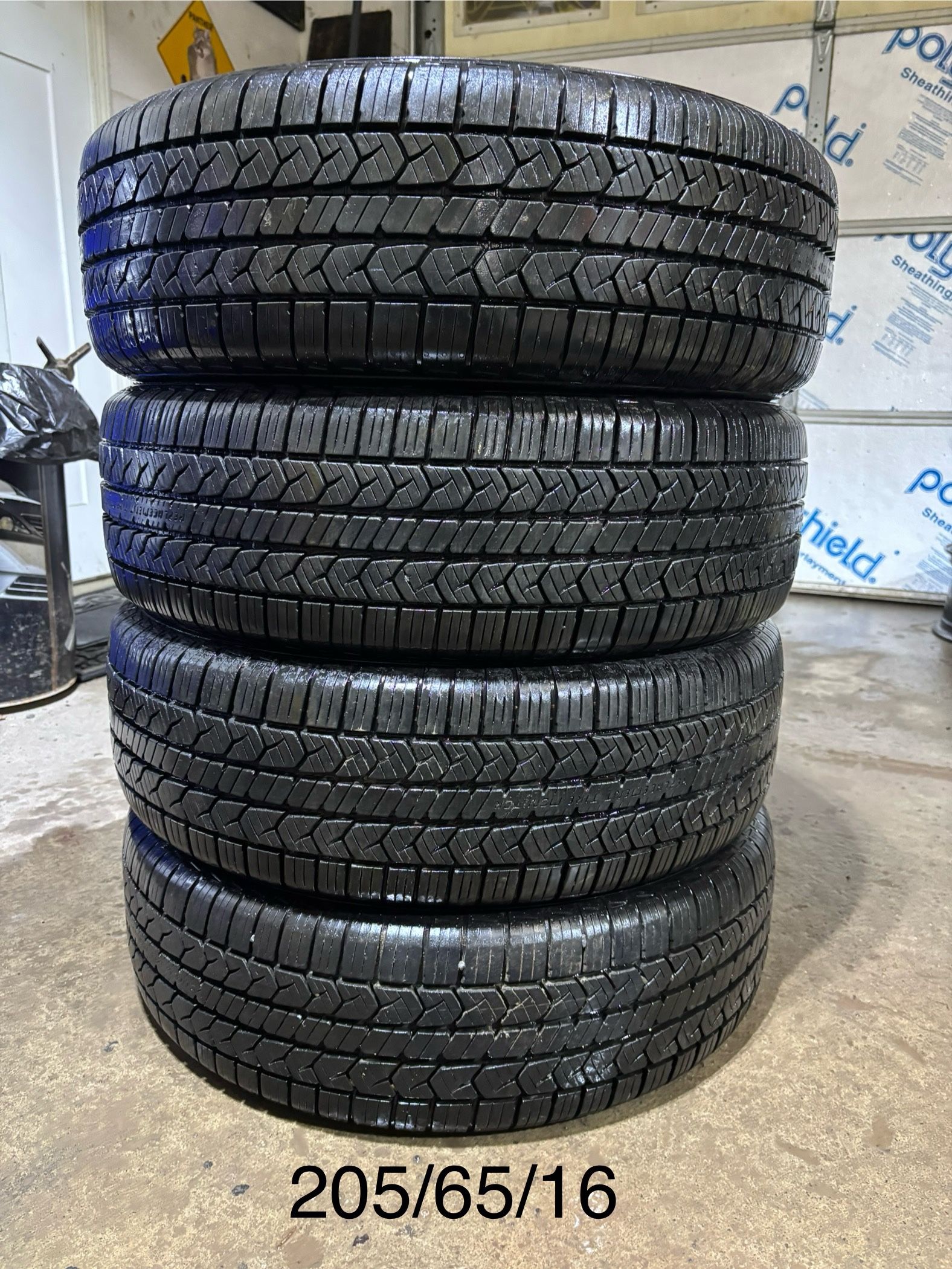 (4) - 205/65/16 General Altimax RT45 Take Off Tires