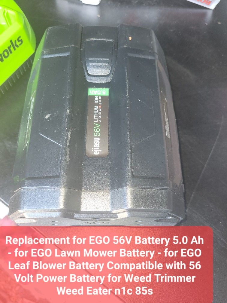 Replacement for EGO 56V Battery 5.0 Ah - for EGO Lawn Mower Battery - for EGO Leaf Blower Battery Compatible with 56 Volt Power Battery for Weed Trimm