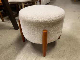 THRESHOLD Beige Elroy Sherpa Round Ottoman