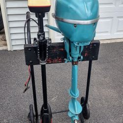 Johnson Sea Horse 2.5 HP Outboard And Minn Kota Trolling Motor.