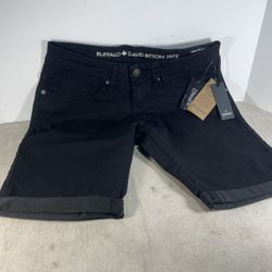 Buffalo David Bitton Men’s Jean Shorts Size 30 Black Denim Evan-X NEW