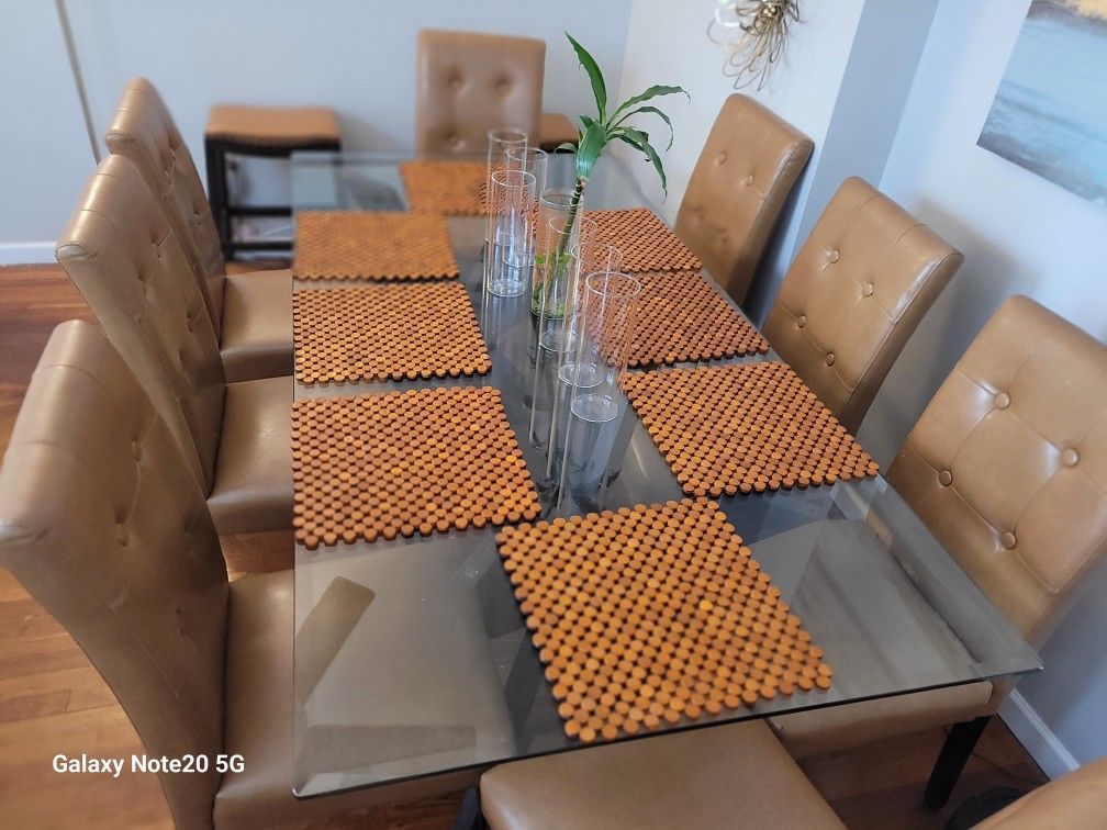 Dining Room Glass 8 Chairs