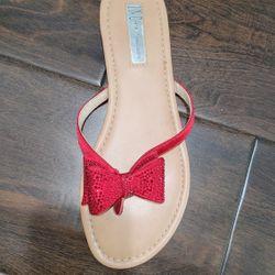 Adult Women's Size 8 Dorothy Rhinestone Bow Sandals Halloween Costume Excellent Condition PRICE Is Firm Cash Only 