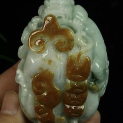 Certified genuine untreated yellow A jadeite jade pendant pixiu ruyi