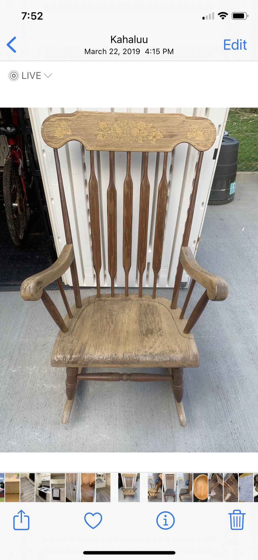 Rocking Chair Wood Needs Refinishing 