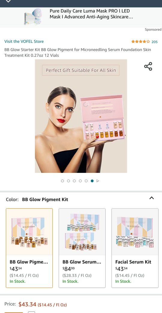 BB Glow Starter Kit BB Glow Pigment for Microneedling Serum Foundation Skin Treatment Kit 0.27oz 12 Via Korean Cosmetics 