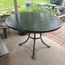 Round Black 44" Kitchen Table with aluminum base