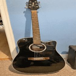 show girl Make Music with Acoustic Electric Guitar Choices