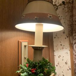 Vintage Retro Wall Christmas Lamp  Antique Holly Berry