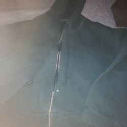 Green Hoodie Zip Up Sweater Size L