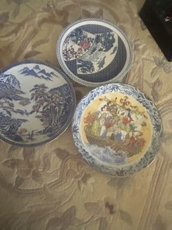 3 MIJ Made in Japan  plates