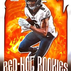 2022 DeVonta Smith Panini Optic Red Hot Rookies Philadelphia Eagles Rookie Refractor