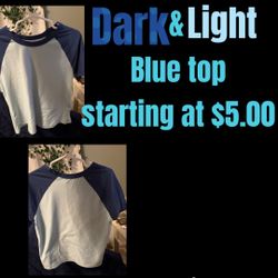 Navy And Light Blue Top