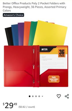 36 pack, 2 pocket folder