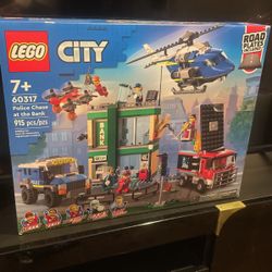 LEGO City Police Chase 60317 Bank with Helicopter, Drone and 2 Truck Toys for Kids 7 Plus Years Old, 2022 Adventures Series Building Sets