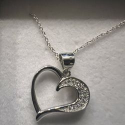 Heart Shape Sterling Silver Necklace