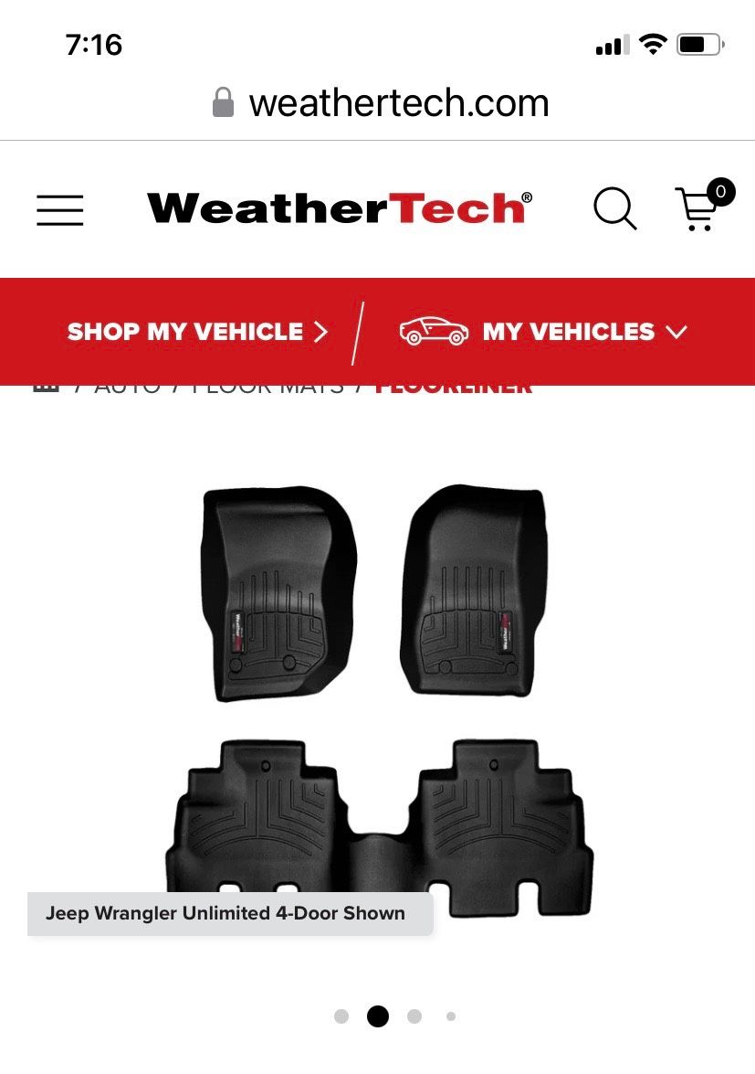 Weathertech mats Jeep Wrangler