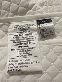 C Club Quilted Cotton 3-Pc. Coverlet Set, King