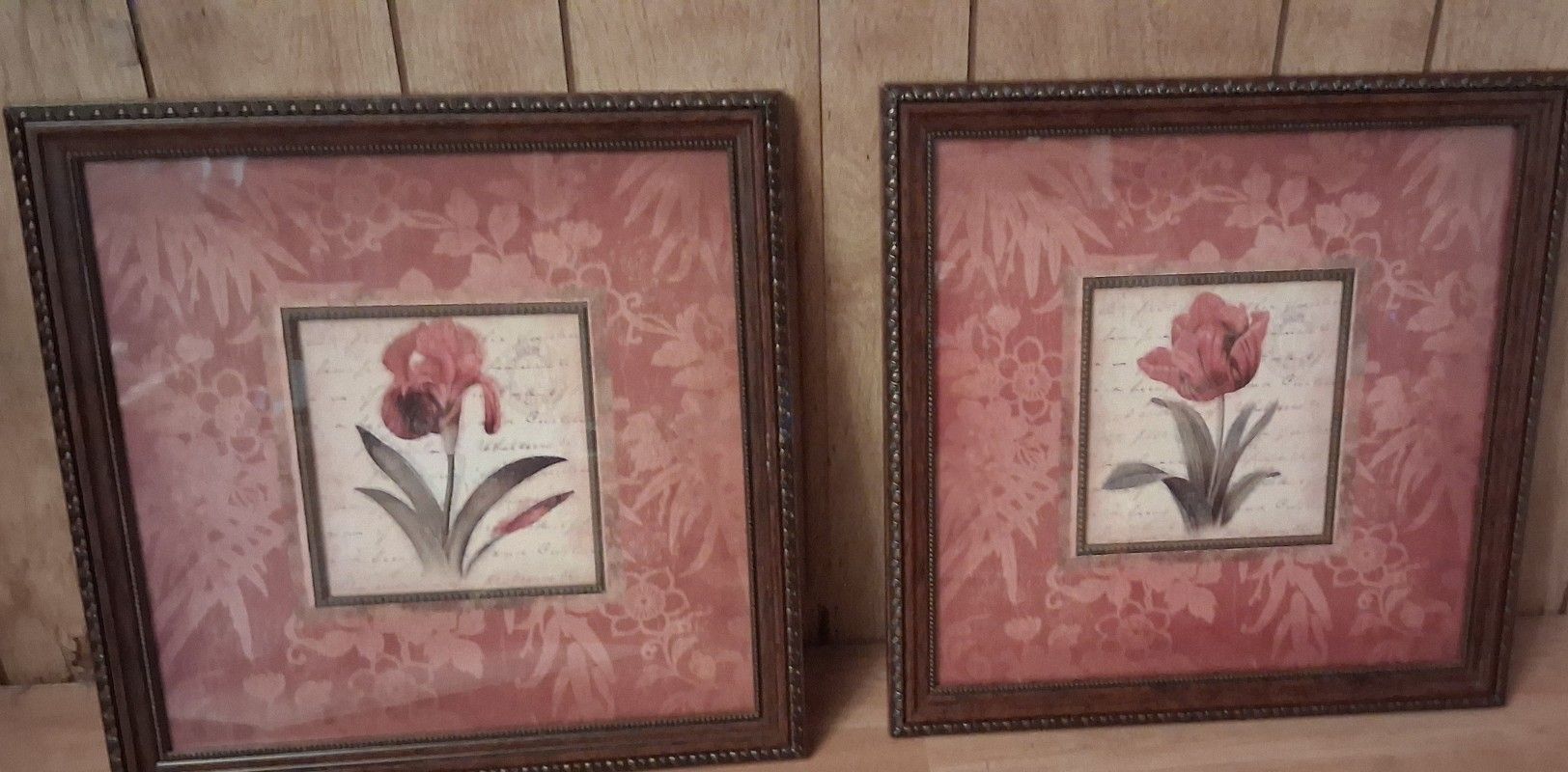 Set Of Genuine Wooden Framed Art By Elizabeth Browndpair Of