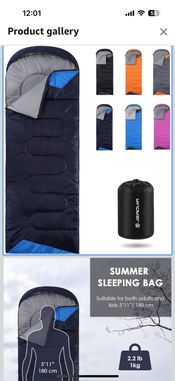 New Sleeping Bag Bundle Thermal Set Shirt Pants Camping 