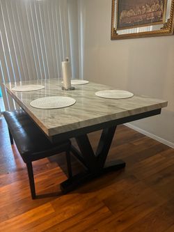DINING TABLE WITH BENCH