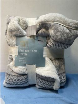 New. Wayland Square Fair Isle Knit Throw Blanket, Gray, 50 X 60 in | CVS