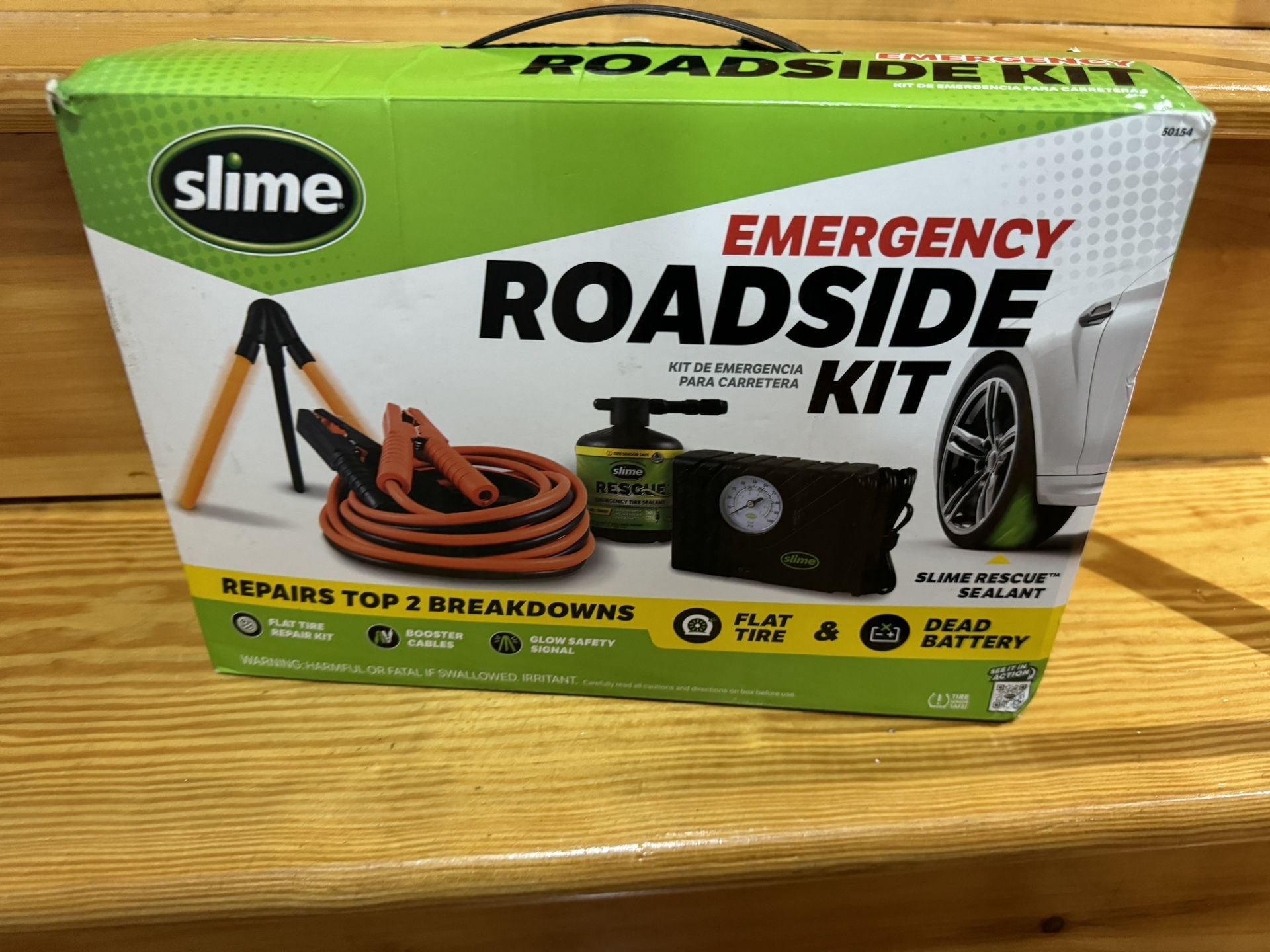 Slime Emergency Roadside Kit with Flat tire Repair and Booster Cables