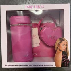Paris Hilton pink bottle bag paci pod changing clutch