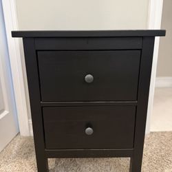 HEMNES Nightstand / 2-Drawer Chest – Black Brown – Solid Wood 