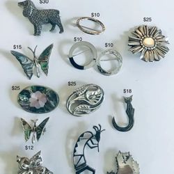 Sterling Silver 925 Brooches, see pic for prices