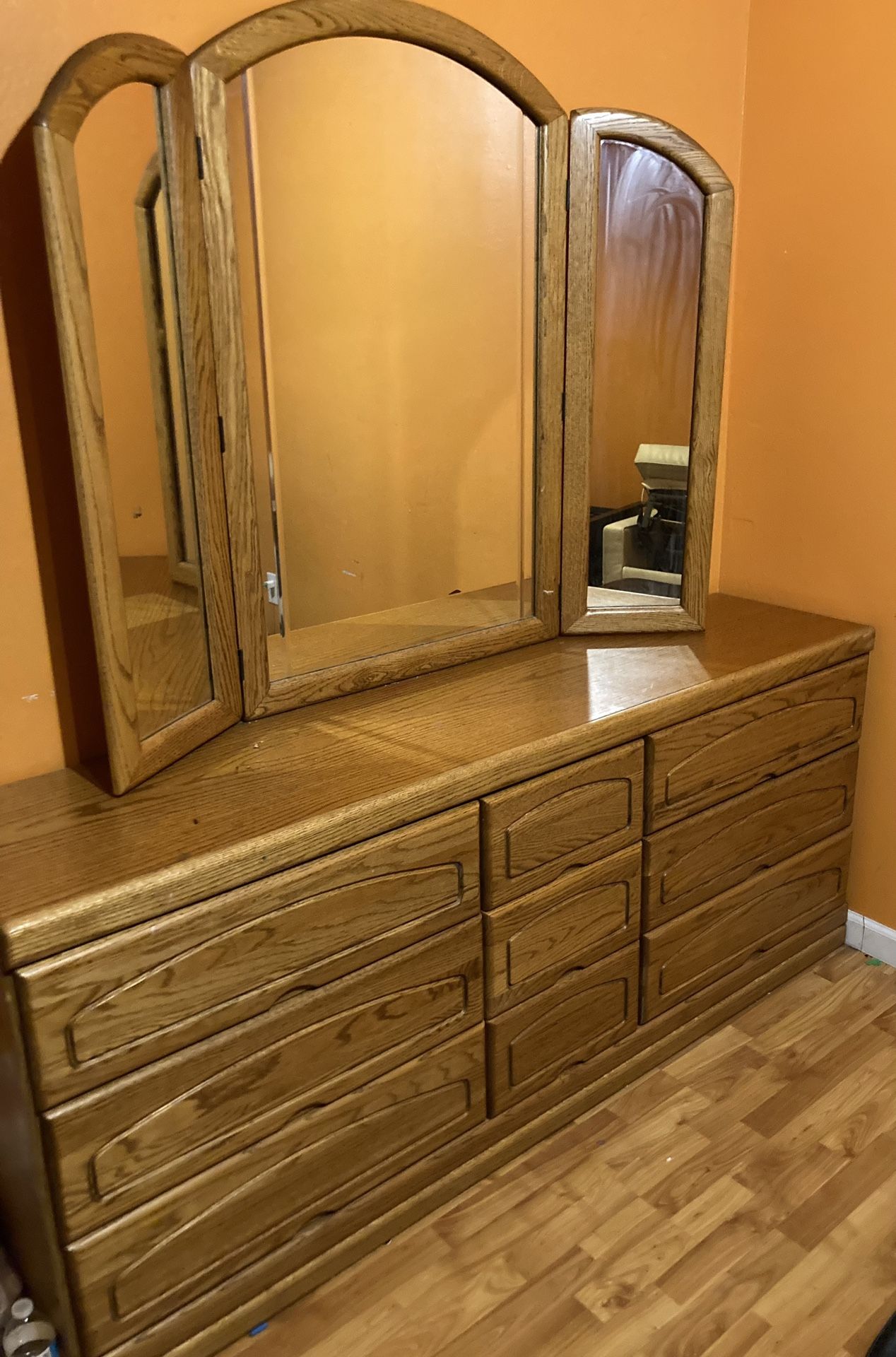 Wood Nine Drawers Dresser