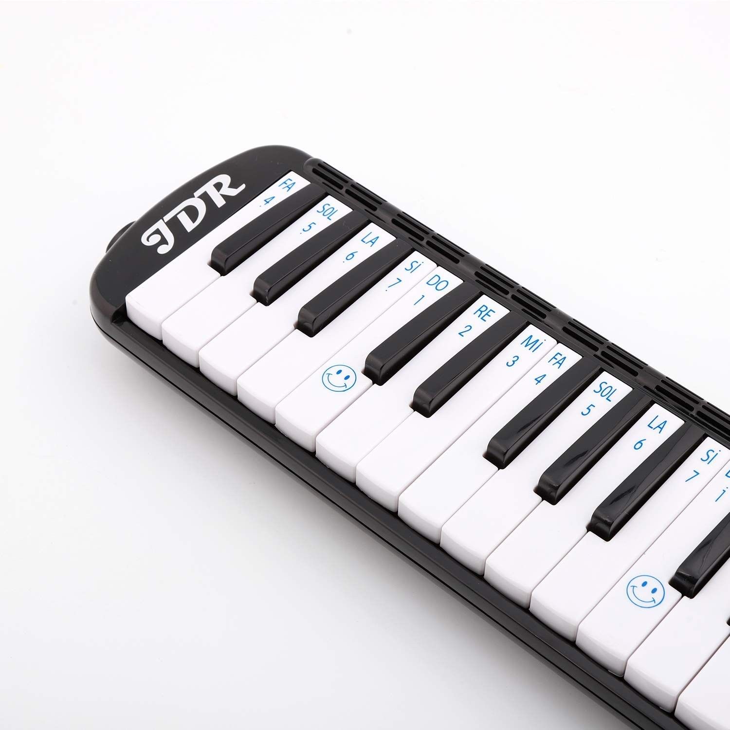 JDR Melodica instrument 37 Keys Piano Style Keyboard Standard Tone with 2×Mouthpiece 2×Tube Music Book Case for Kids Music Gift